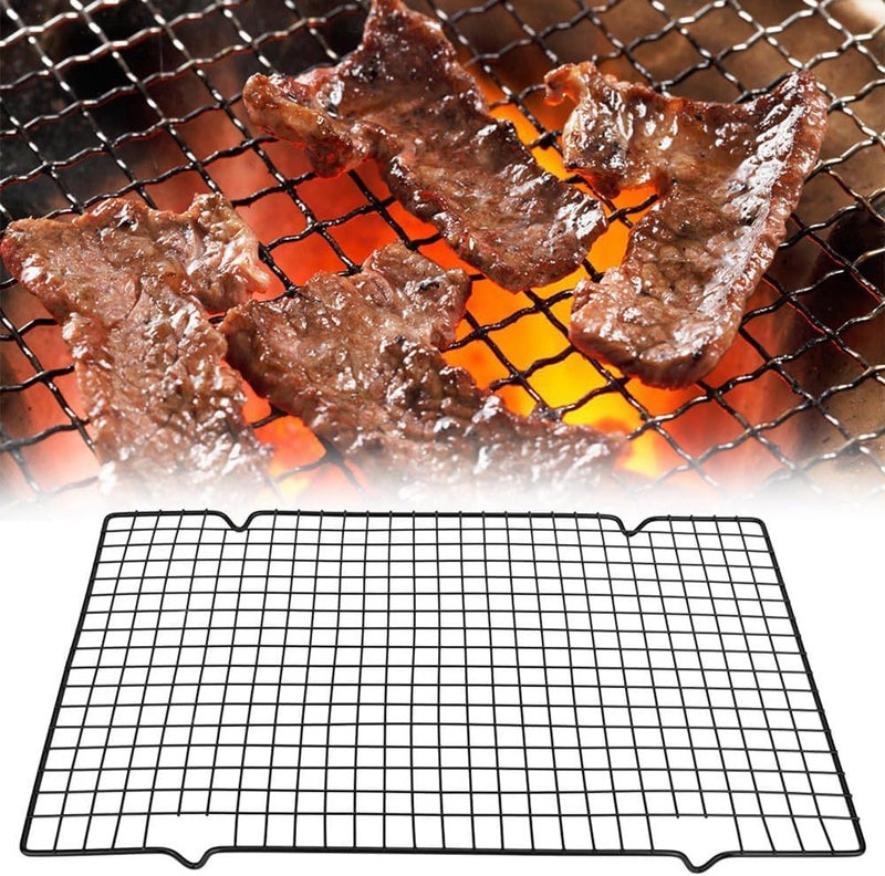 Coolbird 16 * 10 inch BBQ Grill Mesh Metal BBQ Barbecue Grill Grilling Mesh Wire Cooking Net Outdoor,Barbecue Grilled Grid (Black) - Image 2